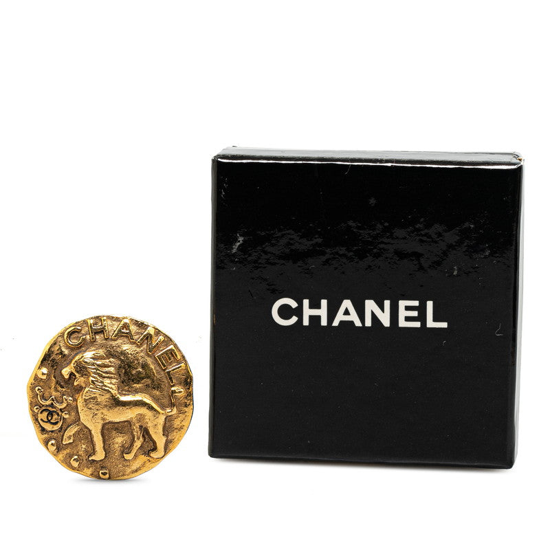 Chanel Vintage Lion Motif Brooch Gold