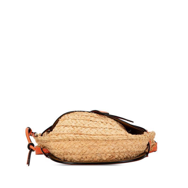 Loewe Anagram Gate Bag Raffia Leather