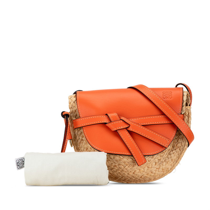 Loewe Anagram Gate Bag Raffia Leather