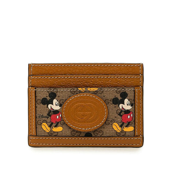 Gucci Disney Mickey Mouse Micro GG PVC Leather Card Case