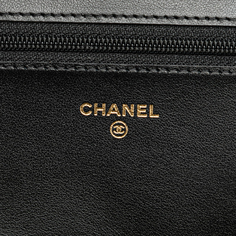 Chanel Boy Caviar Chain Wallet Black