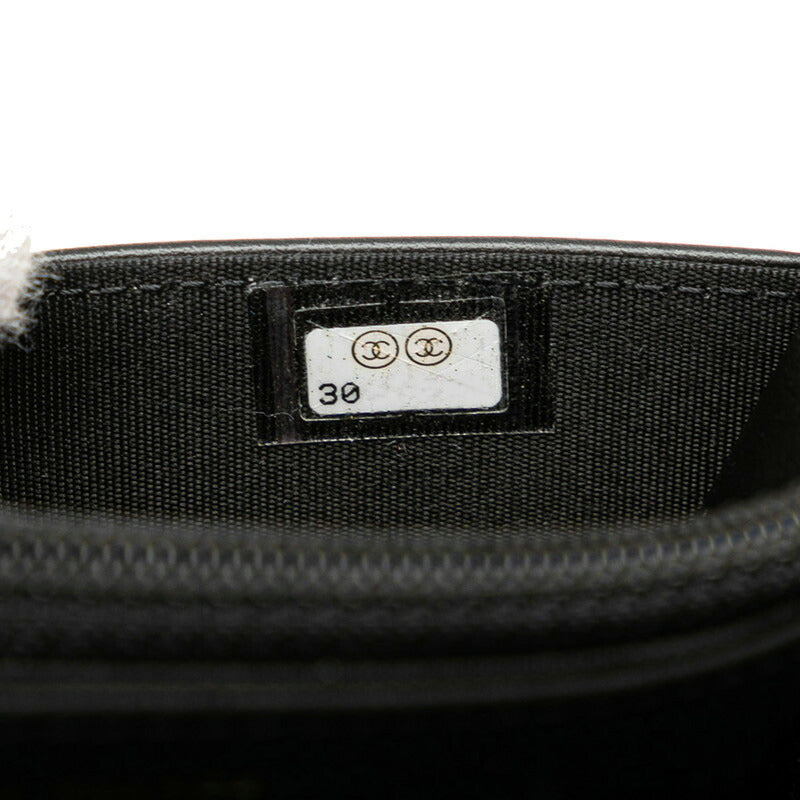 Chanel Boy Caviar Chain Wallet Black