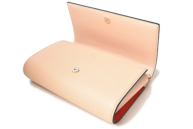 Christian Louboutin Calf Leather Shoulder/Clutch Bag Beige/Light Gold