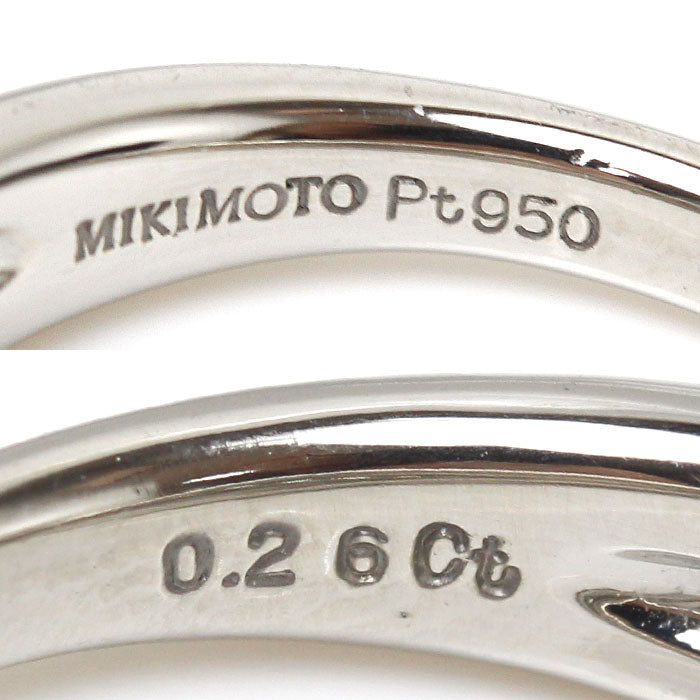 Mikimoto Pt950 Platinum Diamond Ring