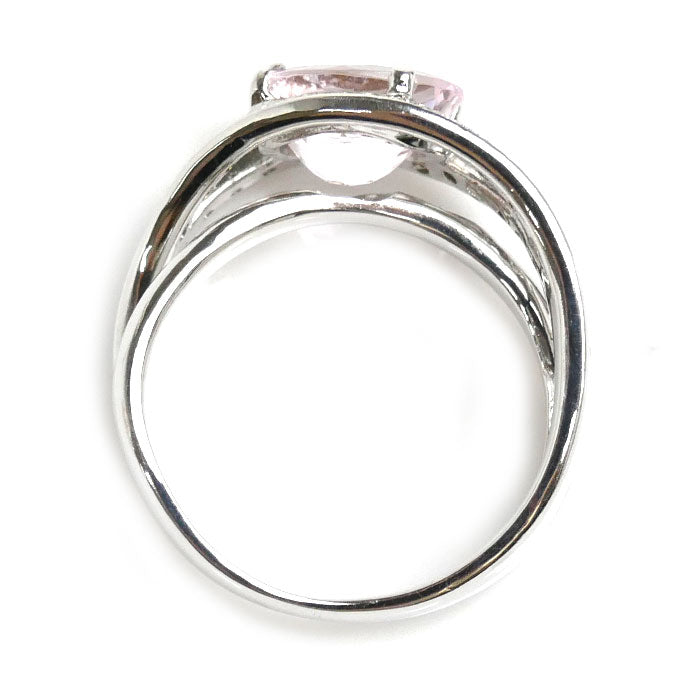 K18WG White Gold Morganite Diamond Ring