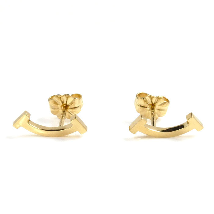 Tiffany & Co Yellow Gold T Smile Mini Earrings