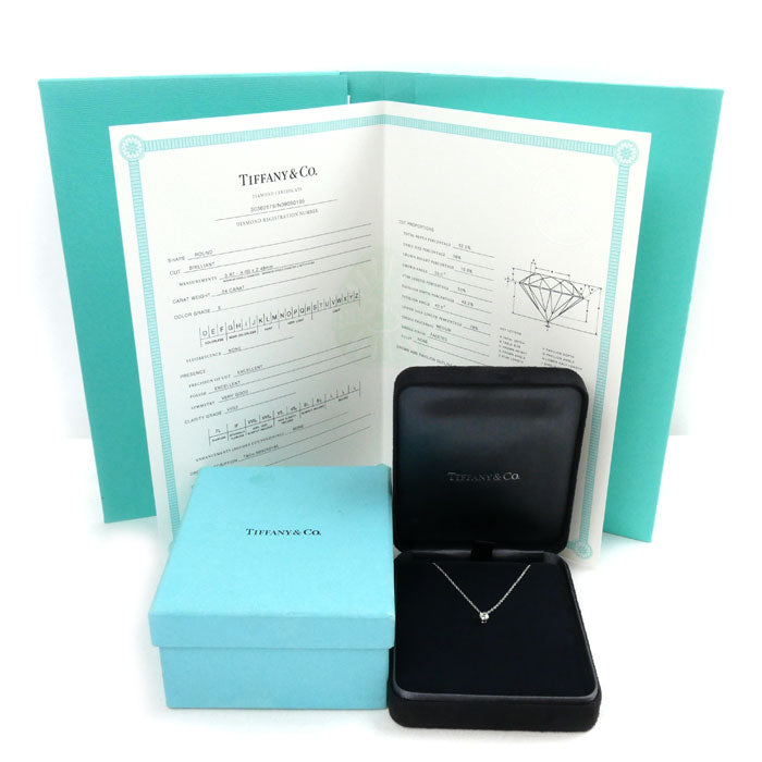 Tiffany & Co Platinum Diamond Solitaire Necklace