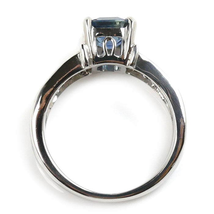 Pt900 Platinum Ring Diamond Sapphire