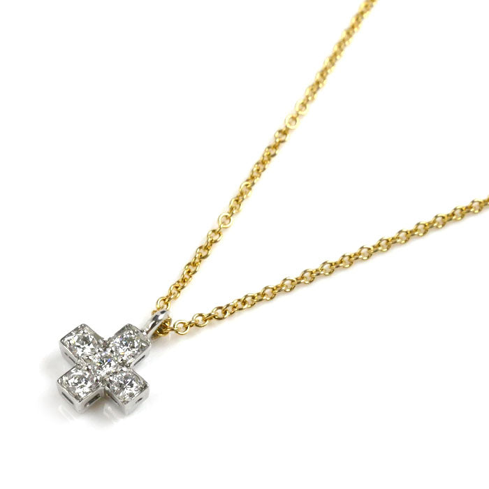 Tiffany & Co Yellow Gold Platinum Diamond Necklace