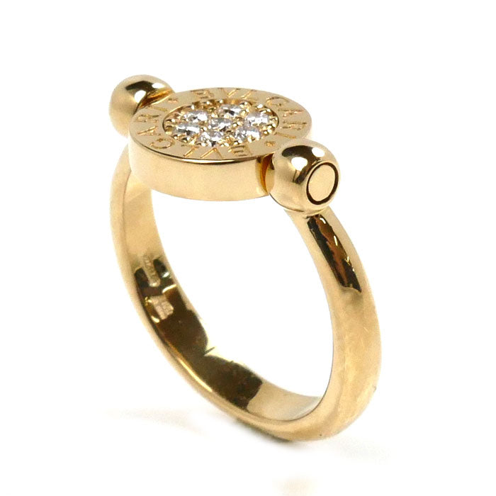 Bvlgari Yellow Gold Diamond Flip Ring