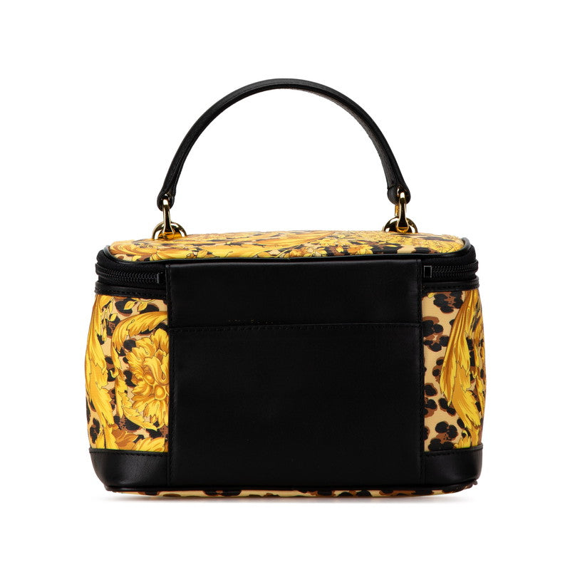 Versace Sunburst Vanity Bag PVC Leather Yellow Black