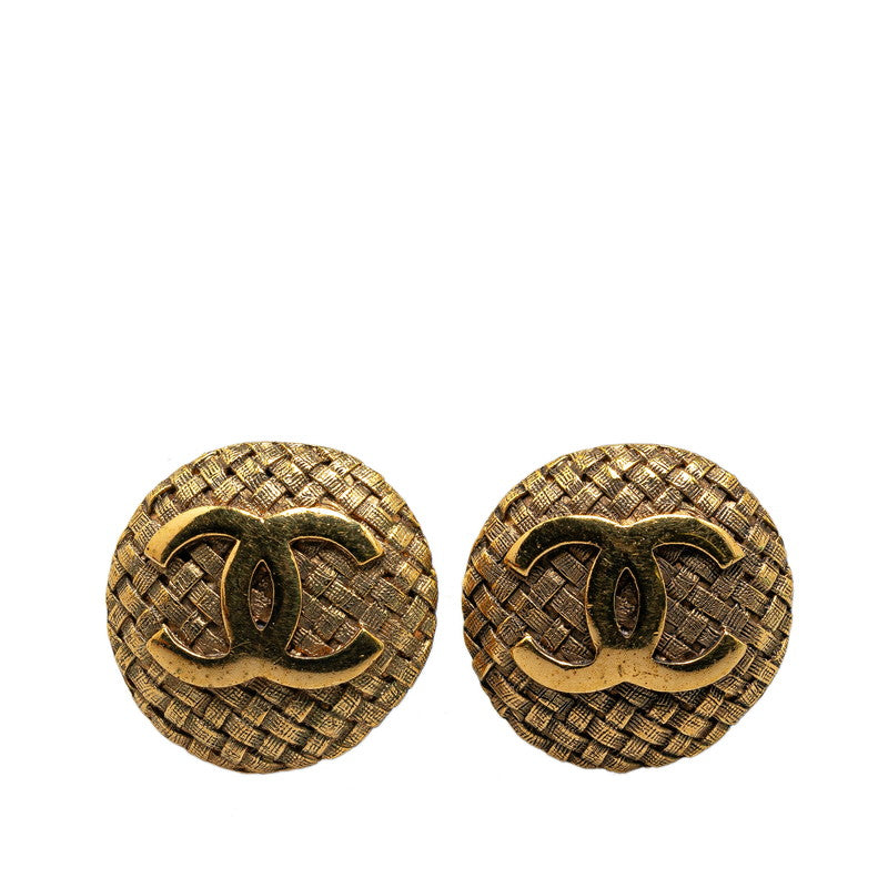 Chanel Vintage Coco Mark Gold Earrings