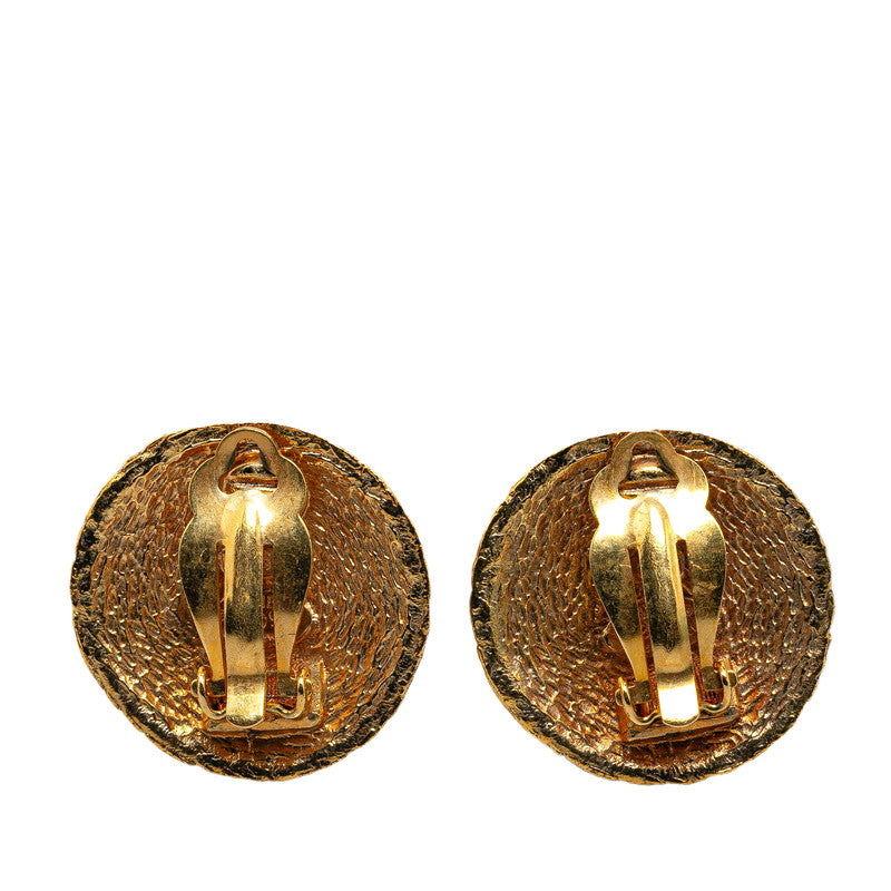 Chanel Vintage Coco Mark Gold Earrings