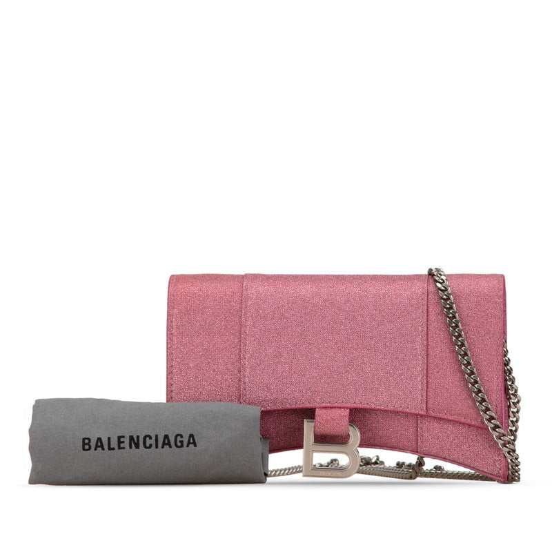 Balenciaga Hourglass XS Leather Chain Wallet Shoulder Bag