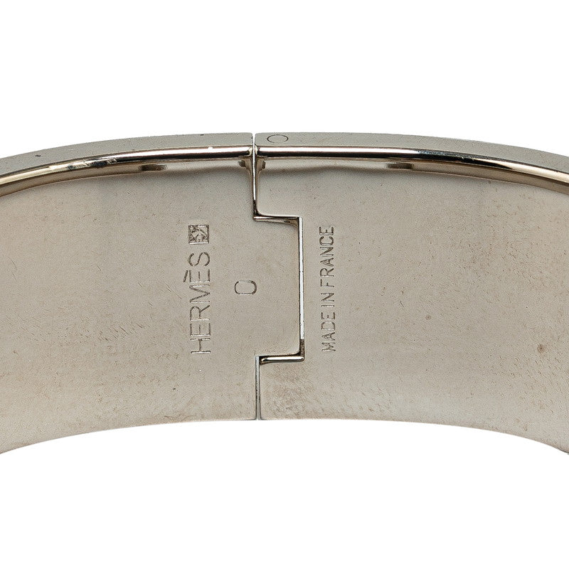 Hermes Click Clack GM Bangle Silver Pink