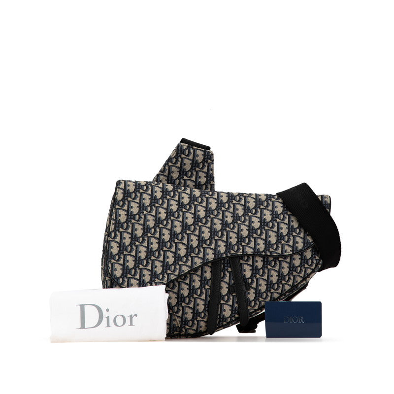 Dior Oblique Saddle Body Bag Canvas Leather