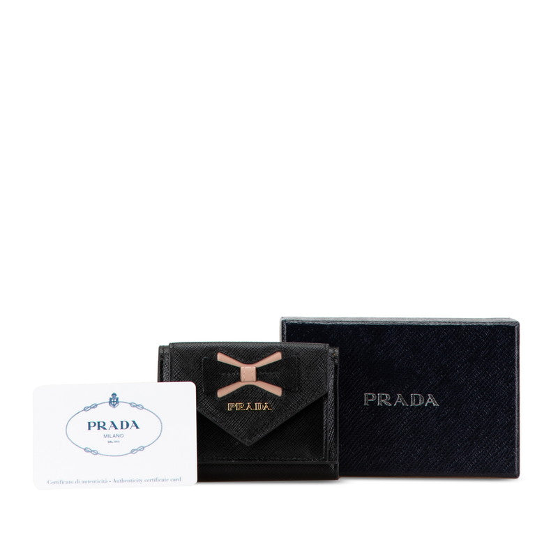 Prada Saffiano Ribbon Compact Wallet 1MH021