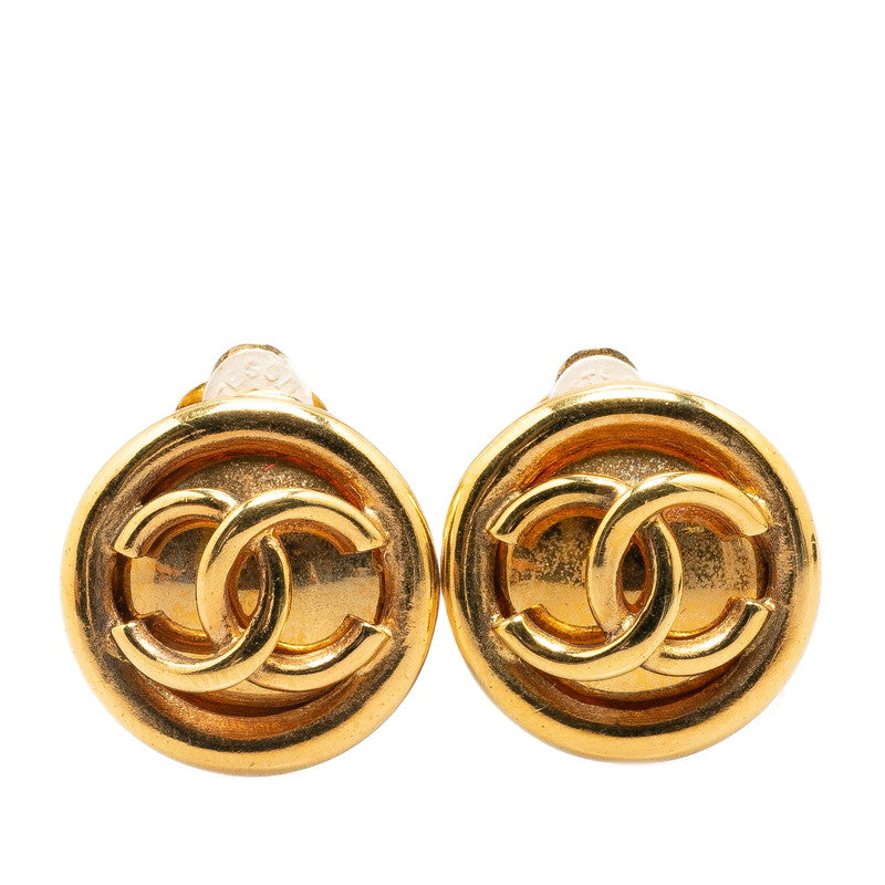 Chanel Vintage Coco Mark Gold Plated Earrings in Great Condition