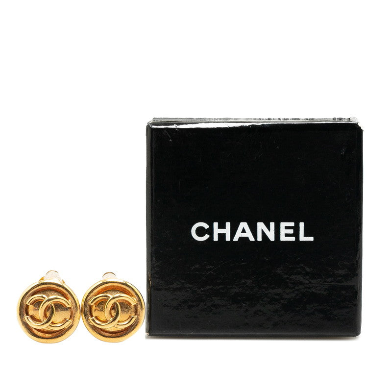 Chanel Vintage Coco Mark Gold Plated Earrings in Great Condition