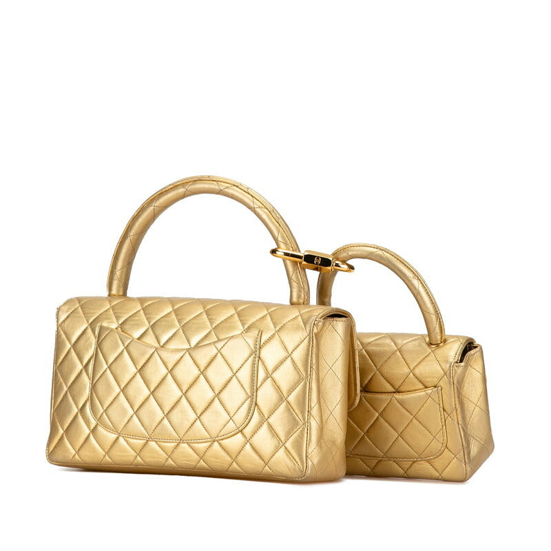 Chanel Matelasse Coco Mark Handbag Gold