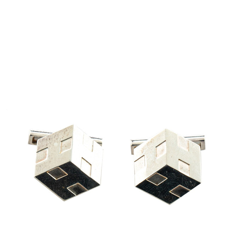 Hermes Square H Silver Cufflinks