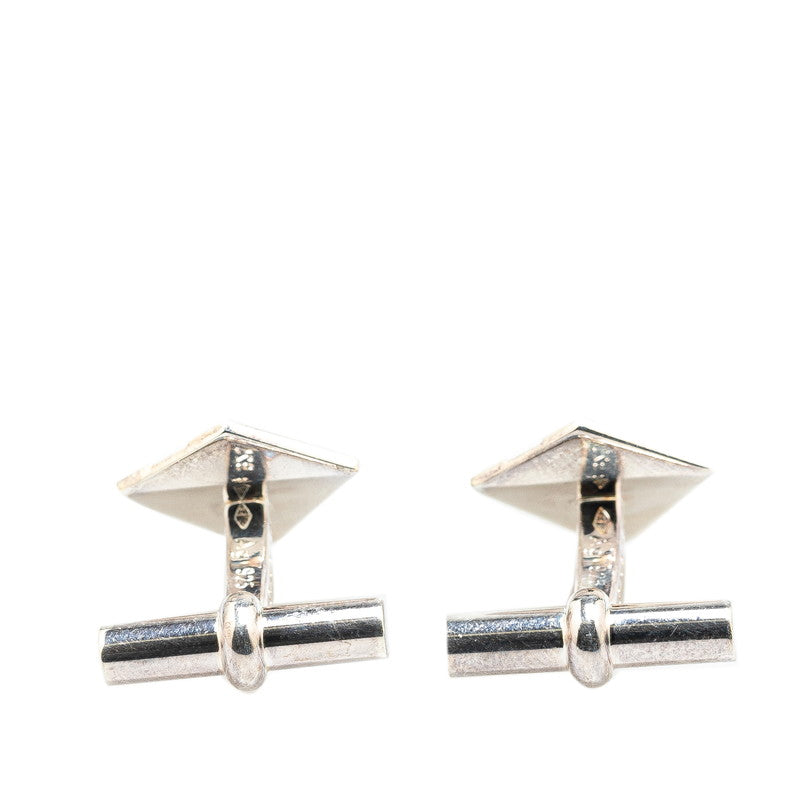 Hermes Square H Silver Cufflinks