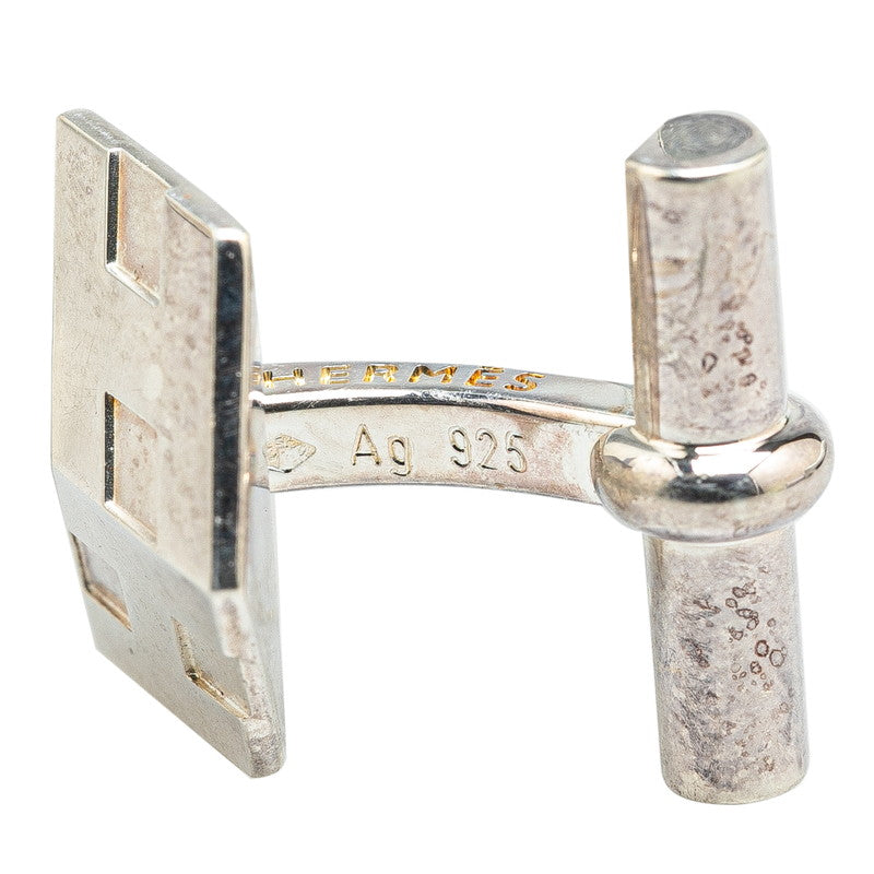 Hermes Square H Silver Cufflinks