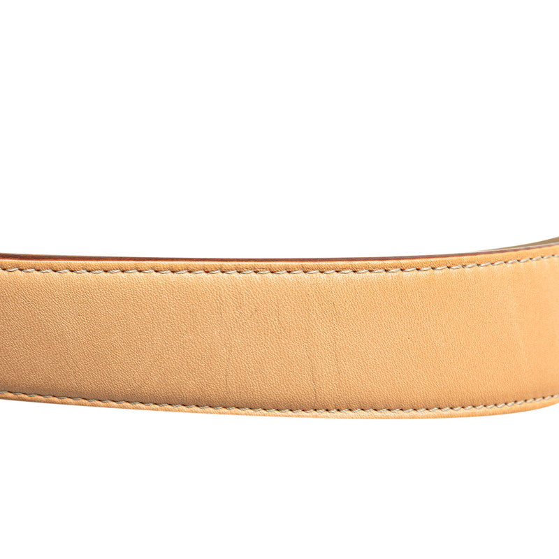 Bvlgari Beige Leather Belt for Men in Very Good Condition