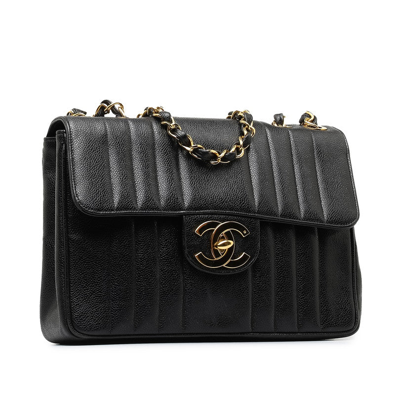 Chanel Caviar Mademoiselle Double Chain Shoulder Bag