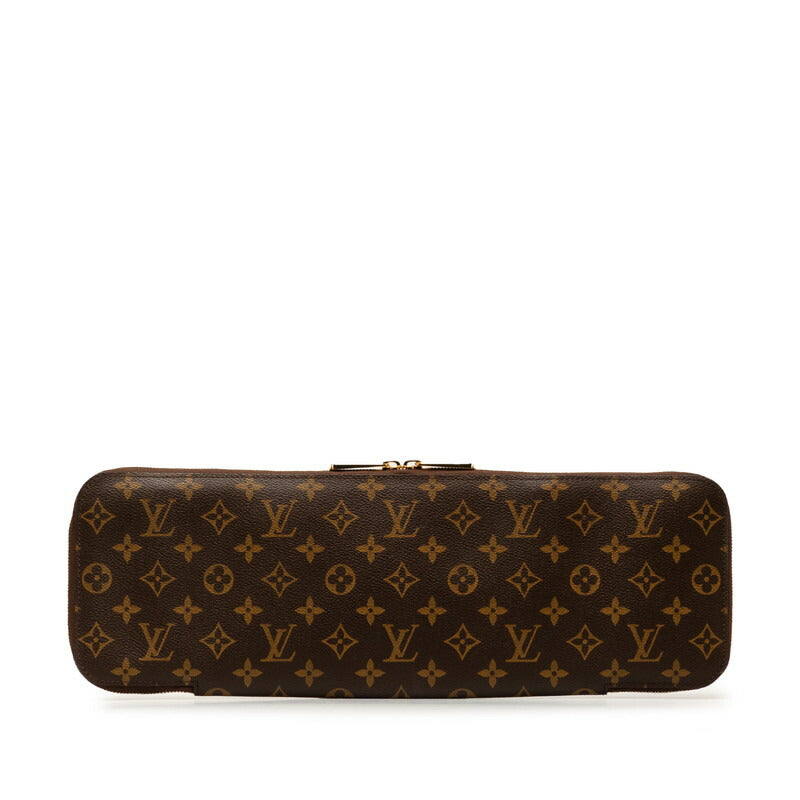 Louis Vuitton Monogram Tie Case Pouch Brown PVC Leather