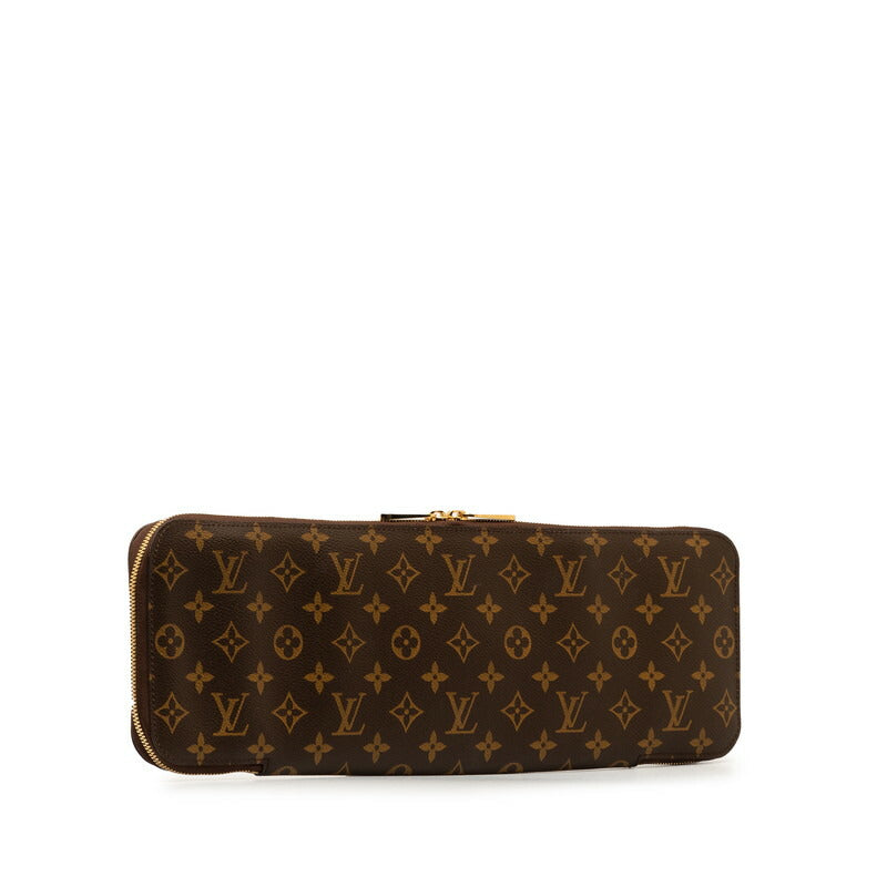 Louis Vuitton Monogram Tie Case Pouch Brown PVC Leather