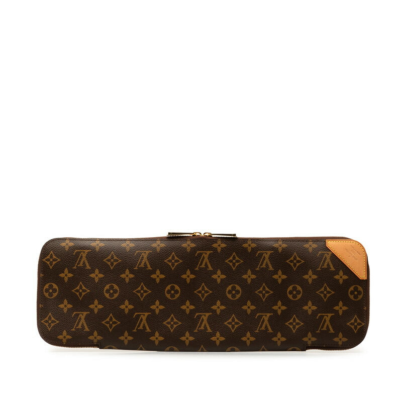 Louis Vuitton Monogram Tie Case Pouch Brown PVC Leather