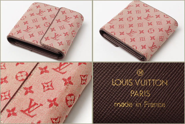 Louis Vuitton Canvas Calfskin Bifold Wallet M92241 in Great Condition