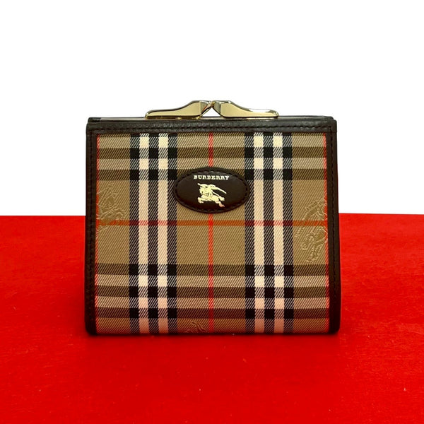 Burberry Shadow Horse Nova Check Leather Bifold Wallet