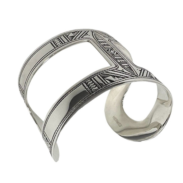 Hermes Touareg Silver Bangle
