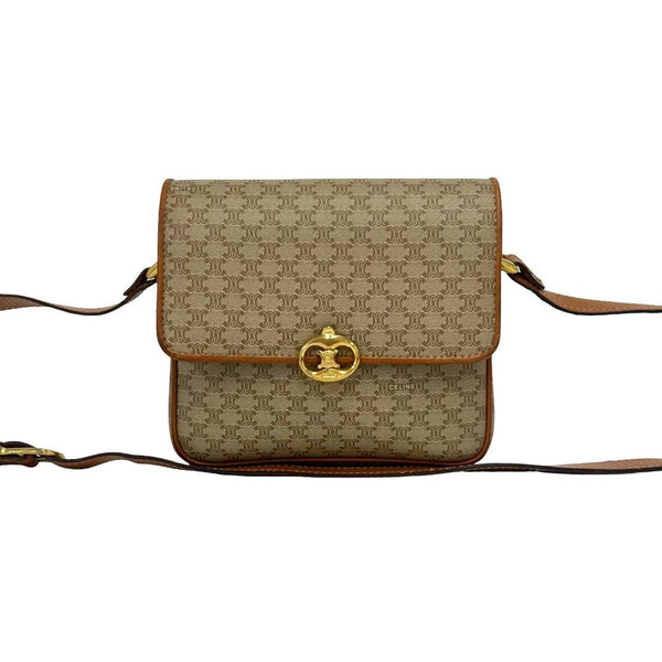 CELINE Triomphe Canvas Leather Shoulder Bag