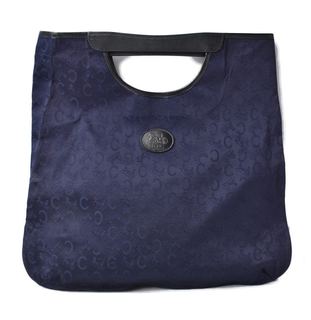 Celine Vintage Canvas Handbag/Tote Bag Noevir Collaboration Macadam Navy in Great Condition