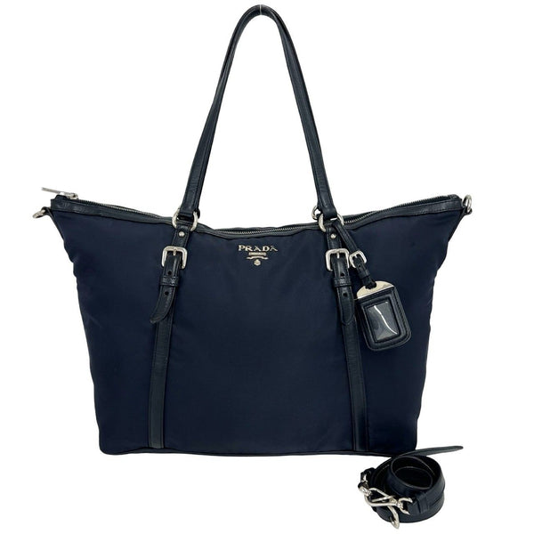 Prada Nylon Leather 2way Tote Bag