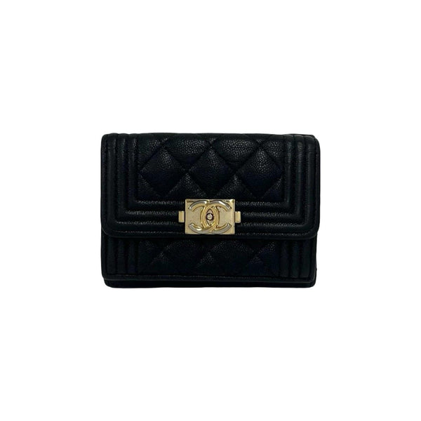 Chanel Boy Chanel Caviar Leather Trifold Wallet