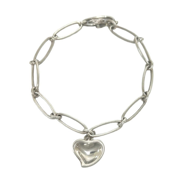 Tiffany Co Curved Heart Silver Bracelet