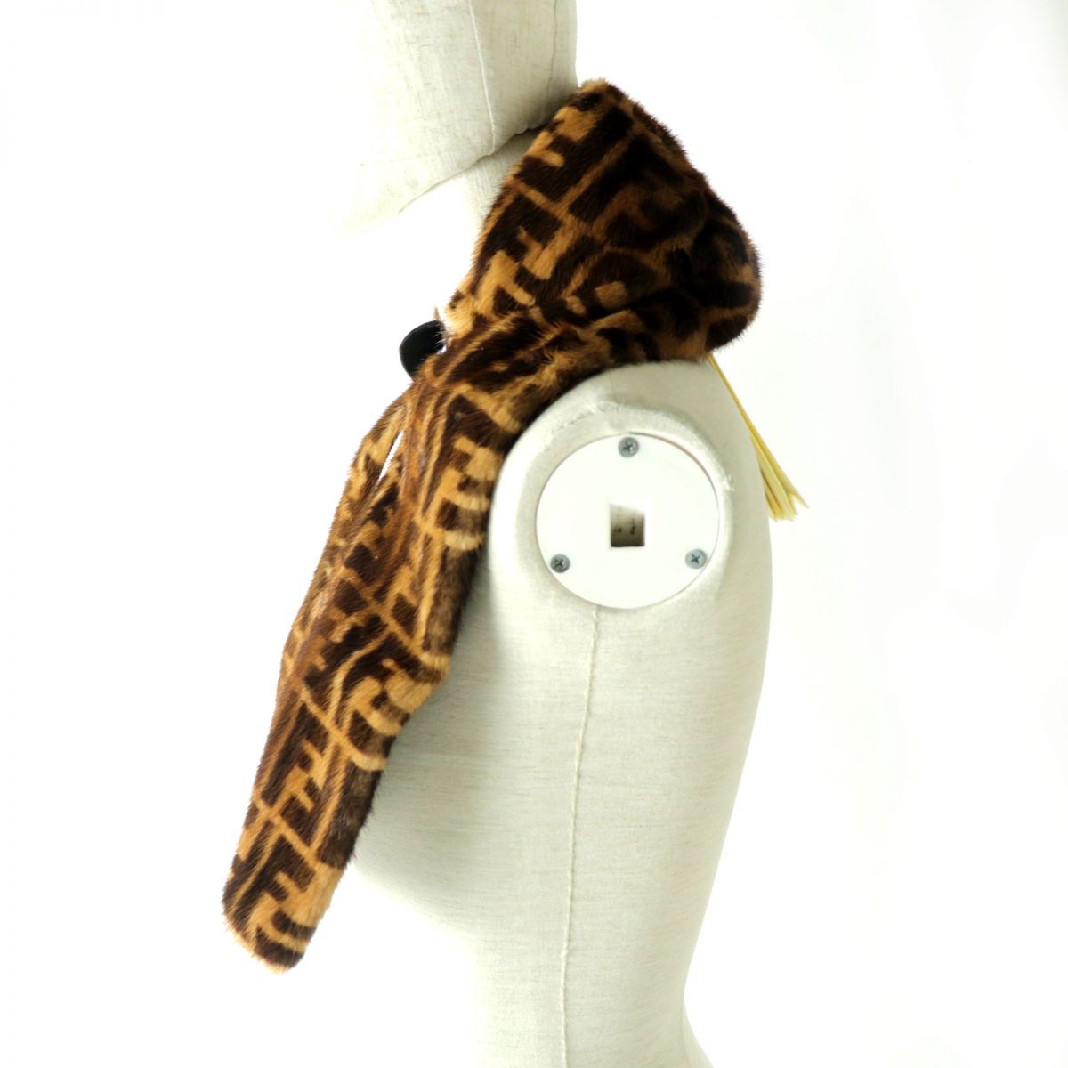 Fendi Hooded Mink Scarf Zucca Pattern