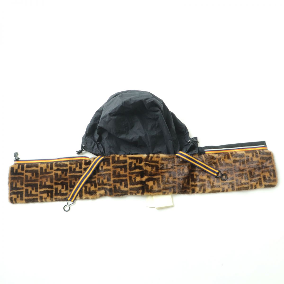 Fendi Hooded Mink Scarf Zucca Pattern