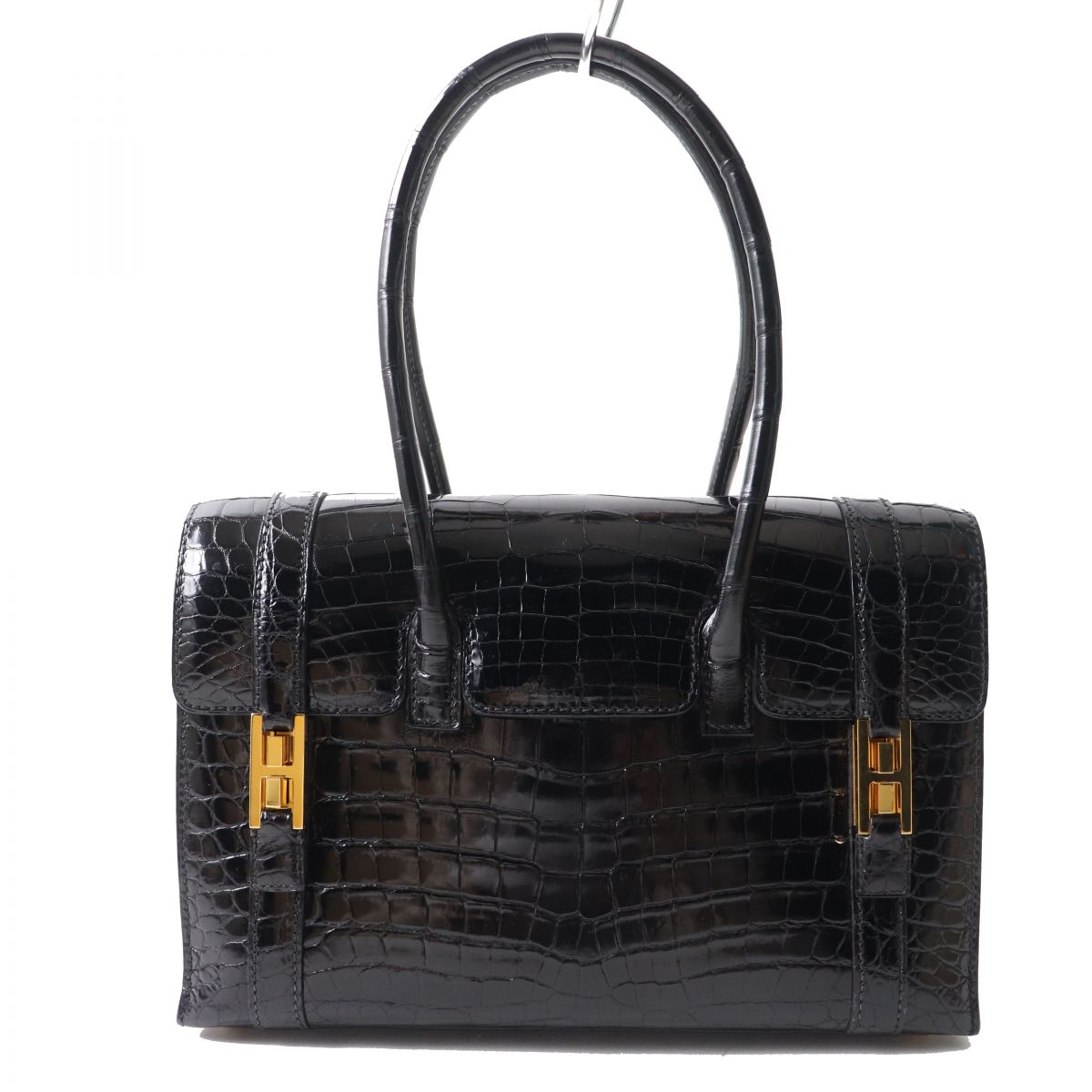 Hermes Drag 27 Handbag Black Gold