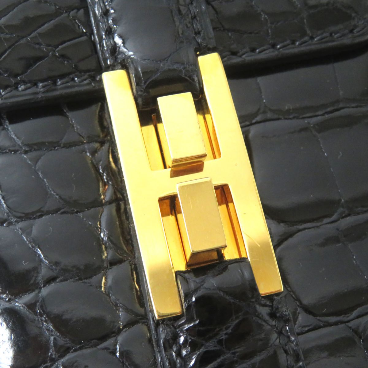 Hermes Drag 27 Handbag Black Gold