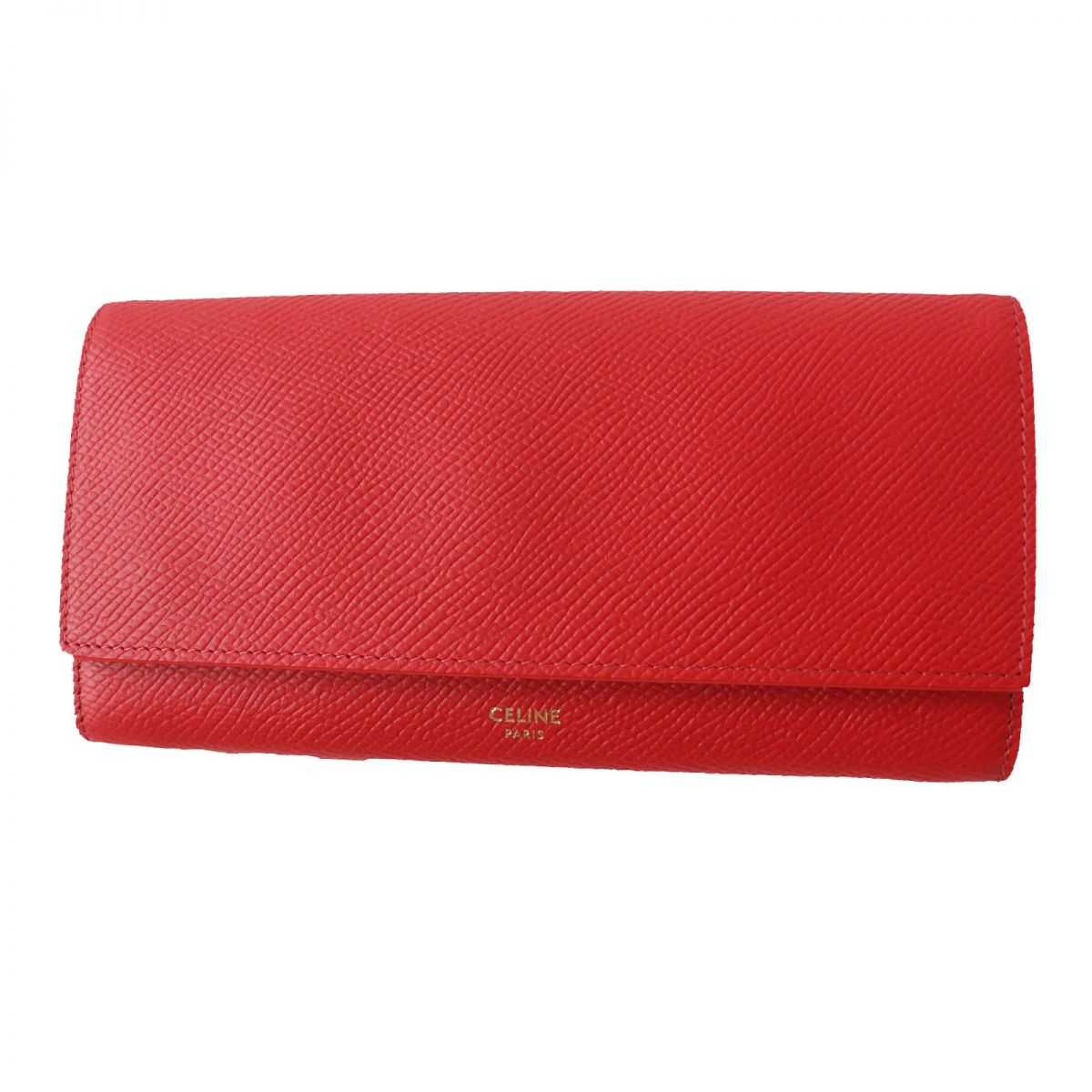 Celine Leather Large Flap Wallet Red