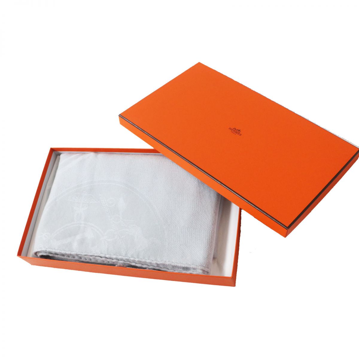 Hermes New Libris Stole/Shawl Cashmere Silk