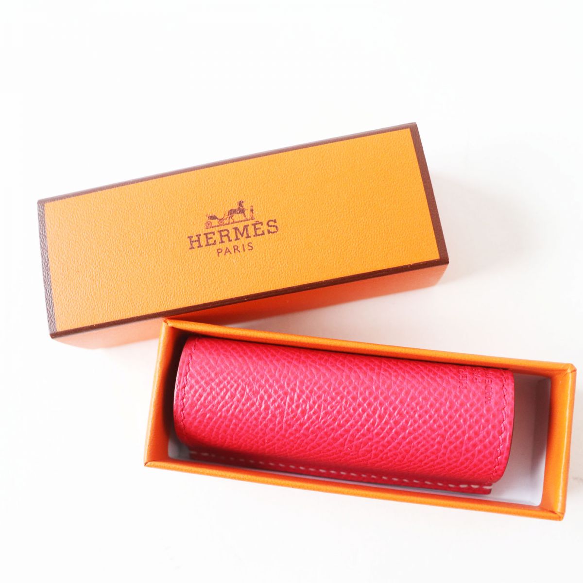 Hermes Rouge Lipstick Case Epsom Leather