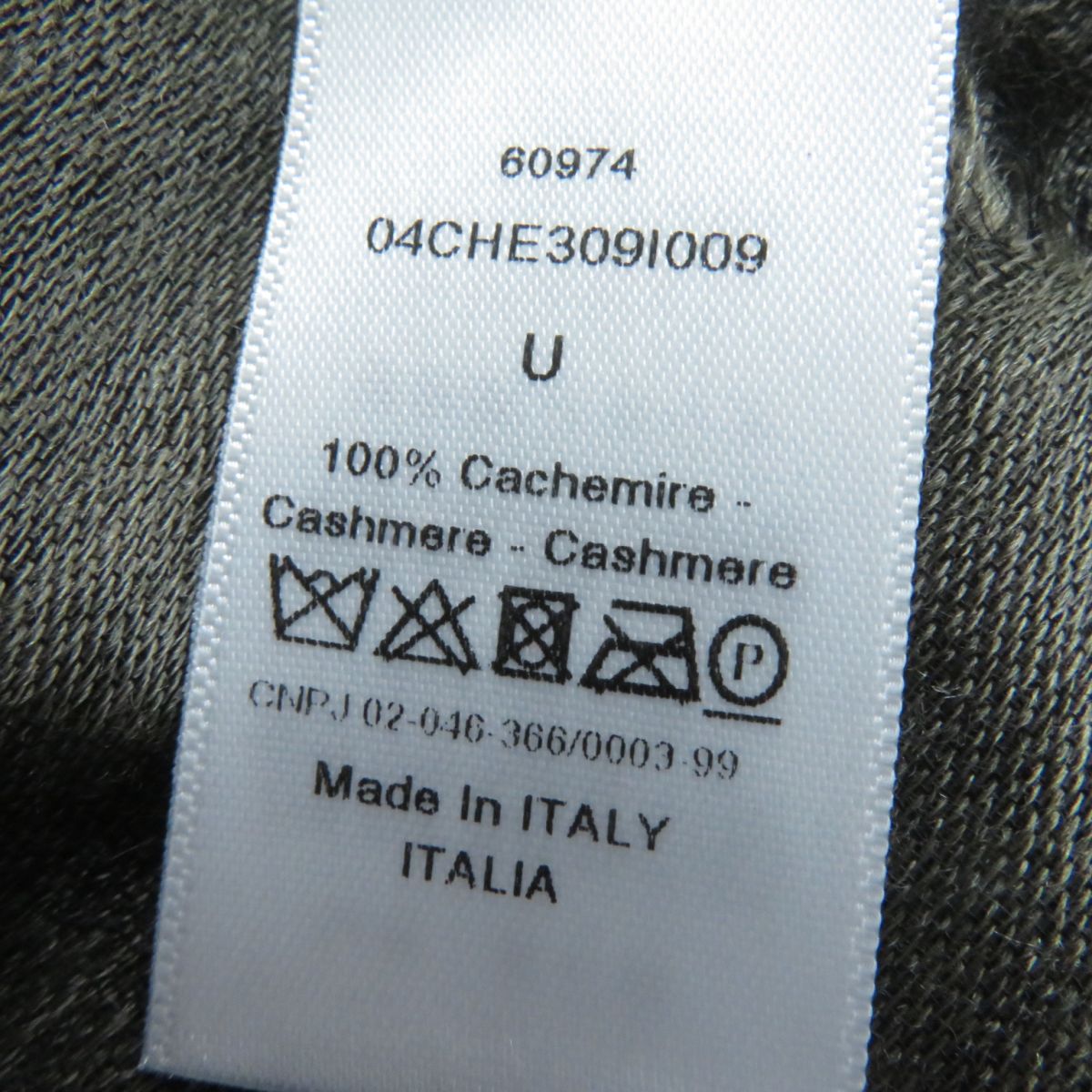 Dior 100% Cashmere Shawl Check Pattern