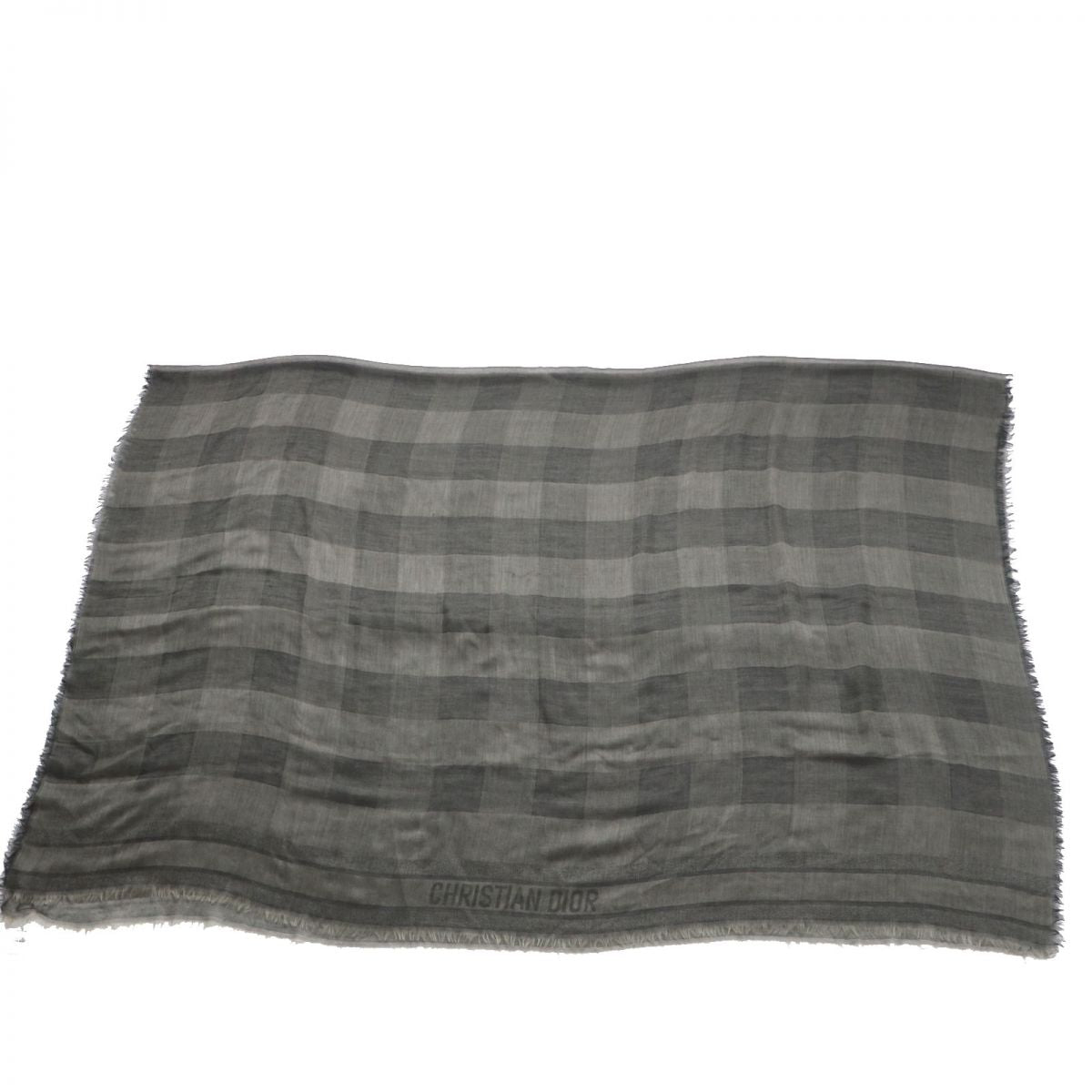 Dior 100% Cashmere Shawl Check Pattern