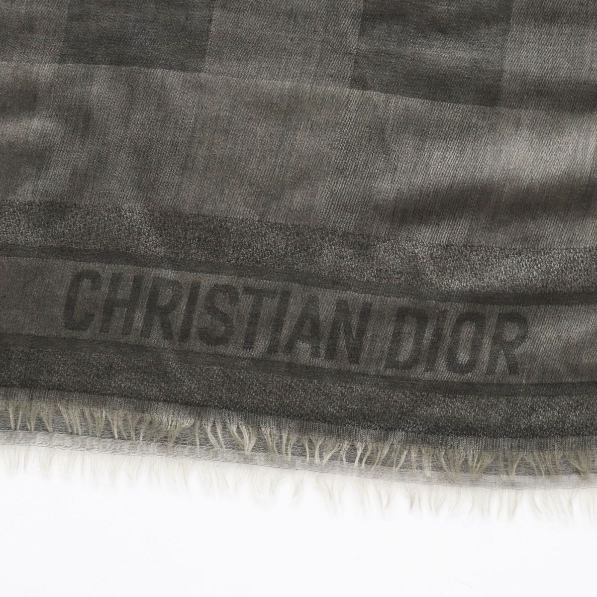 Dior 100% Cashmere Shawl Check Pattern